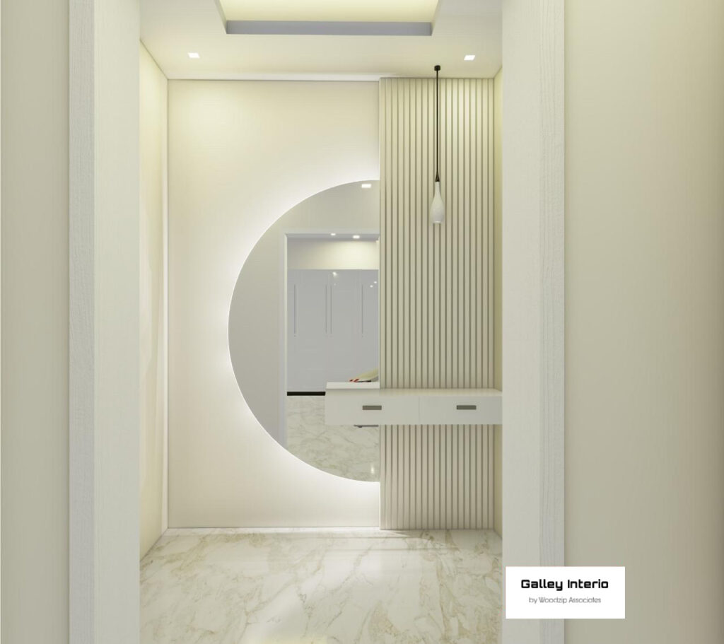 elegant vanity area interior kannur