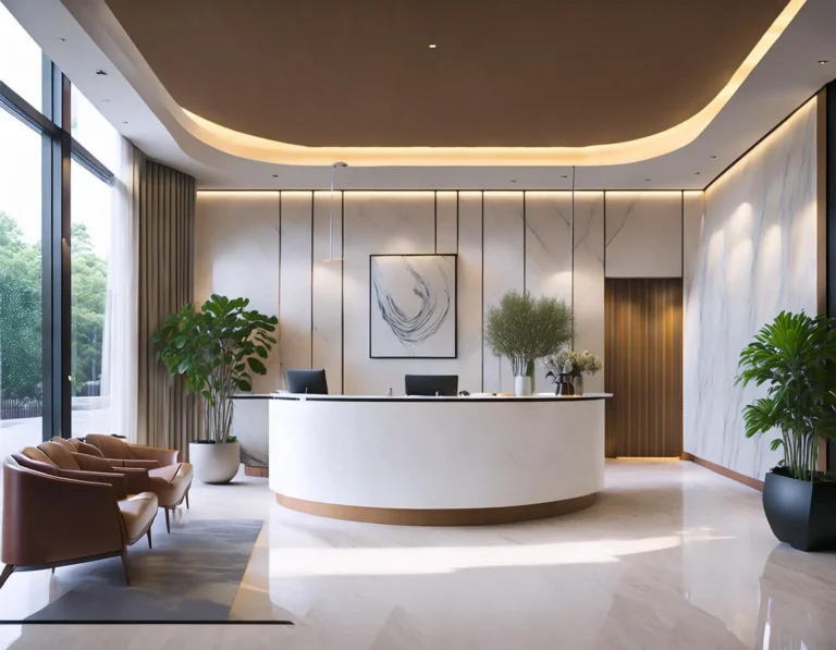 modern reception area interior kannur